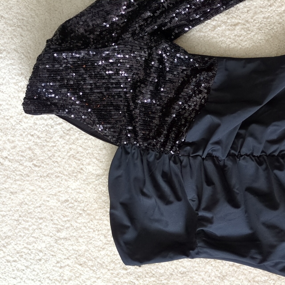 Express Black Sequin Bodysuit - image 2